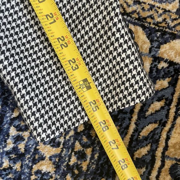 VTG Hugo Boss 90s Houndstooth Wool Blazer Mens 46R Oversized Made in Germany - Picture 3 of 11